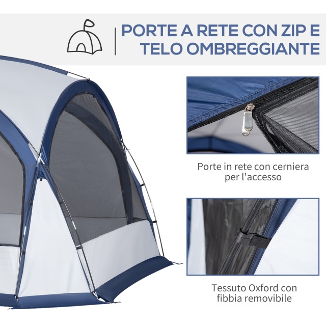 Σκηνή Camping Outsunny 6-8 ατόμων, 4 πόρτες με φερμουάρ, τσάντα και...