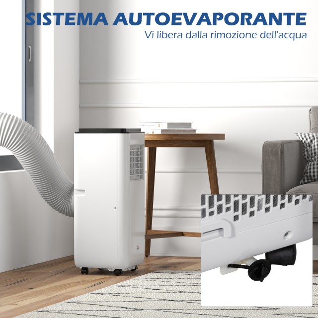 HOMCOM Φορητό Κλιματιστικό 750W με 5 Λειτουργίες και 2 Ταχύτητες, σ...