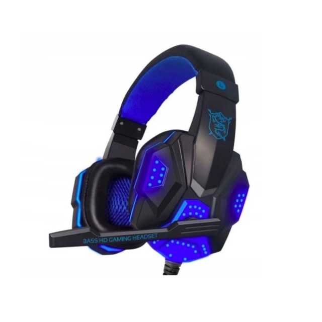 Ενσύρματα Ακουστικά Gaming με LED Φωτισμό και Μικρόφωνο SPM PC780-Blue