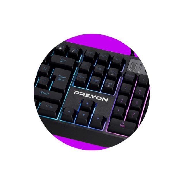 Ενσύρματο Πληκτρολόγιο Μεμβράνης USB με RGB Φωτισμό US Long Claw Al...