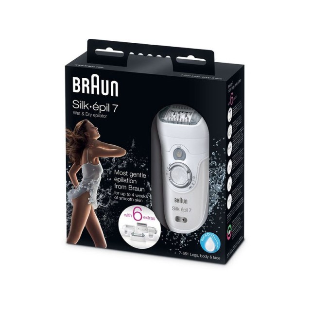 Επαναφορτιζόμενη Αποτριχωτική Μηχανή Braun Silk Epil 7 Wet & Dry SE...
