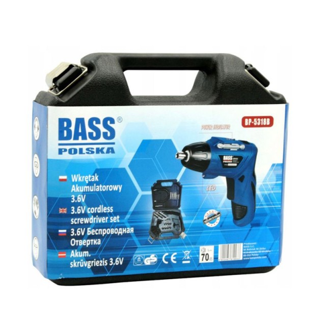 Επαναφορτιζόμενο Ασύρματο Κατσαβίδι 3.6 V Bass Polska BP-5318