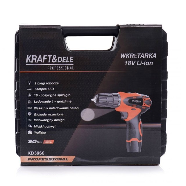 Επαναφορτιζόμενο Δραπανοκατσάβιδο 18 V Kraft&Dele KD-3066