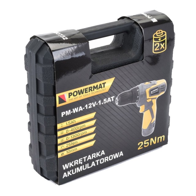 Επαναφορτιζόμενο Δραπανοκατσάβιδο 12 V POWERMAT PM-WA-12V-1.5AT