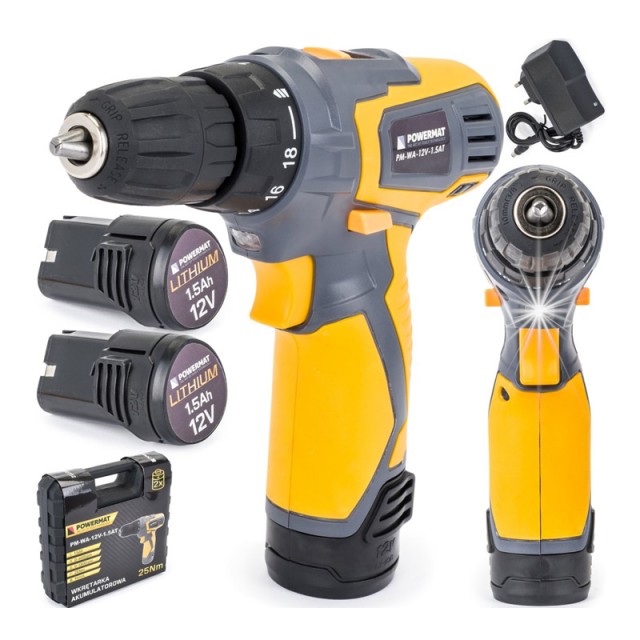 Επαναφορτιζόμενο Δραπανοκατσάβιδο 12 V POWERMAT PM-WA-12V-1.5AT