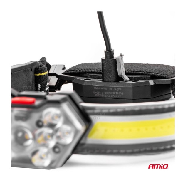 Επαναφορτιζόμενος Φακός Κεφαλής LED COB LH04 AMiO 02826