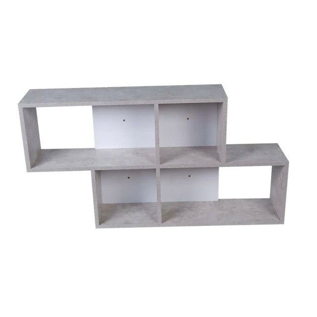 Επιτοίχια Ξύλινη Ραφιέρα με 4 Ράφια 100 x 19.5 x 53 cm Χρώματος Γκρ...