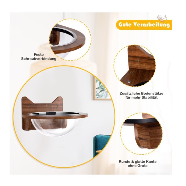 Επιτοίχιο Ξύλινο Κρεβάτι Γάτας με Πλαστική Διάφανη Φούσκα 40 x 40 x... Επιτοίχιο Ξύλινο Κρεβάτι Γάτας με Πλαστική Διάφανη Φούσκα 40 x 40 x...