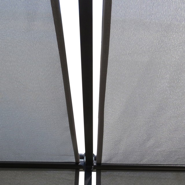 Outsunny Pergola Gazebo 3x3m σε ατσάλι με συρόμενη οροφή και 8 μανταλάκια που περιλαμβάνονται 84C-330CG