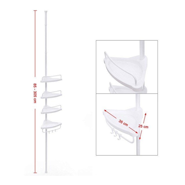 Εταζέρα Μπάνιου με 4 Ράφια 85 -305 cm Songmics BCB001A