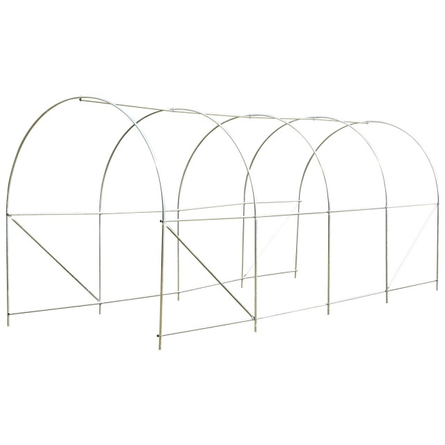 Θερμοκήπια Outsunny Garden Greenhouse Agricultural Tunnel (5 x 2 x 2m) με μεταλλική κατασκευή και φύλλο πολυαιθυλενίου - λευκό 845-071V02