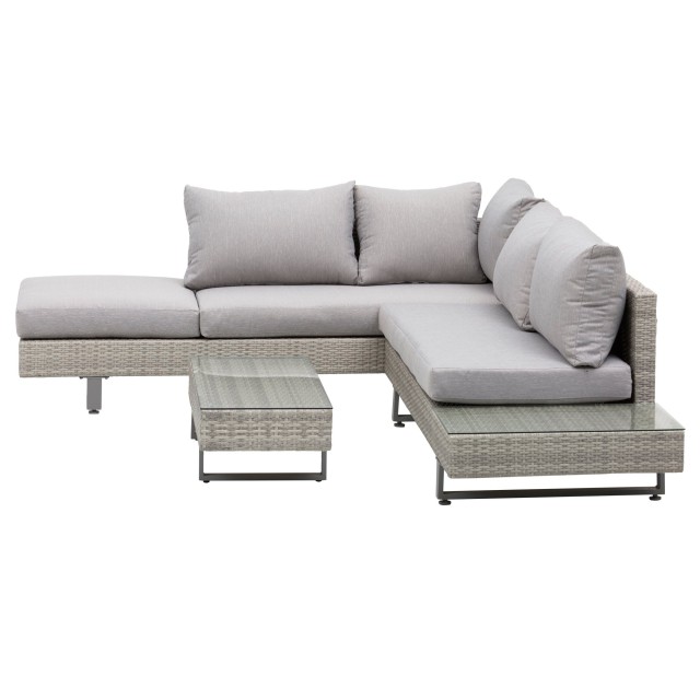 Outsunny Garden Lounge με καναπέ και τραπεζάκι σαλονιού σε γκρι PE Rattan 860-143