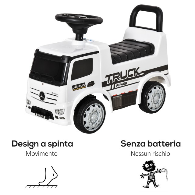 HOMCOM Mercedes Push Car for Children με τιμόνι Et? 12-36 μηνών, Λευκό 370-164WT