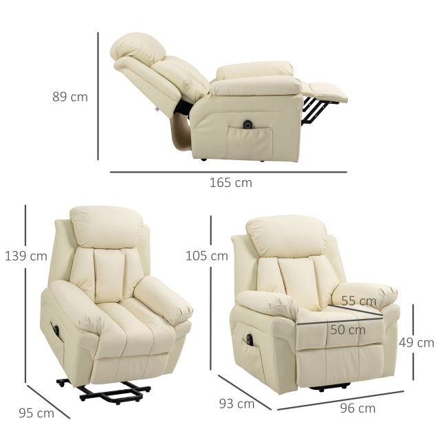 Πολυθρόνα HOMCOM Electric Lifter Relax με παχιά επένδυση και τηλεχε...