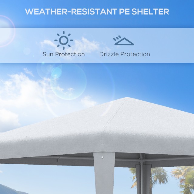 Outsunny Garden Gazebo με ατσάλινο πλαίσιο για εξωτερικούς και εσωτερικούς χώρους, 2,7x2,7m Λευκό 84C-432V00WT