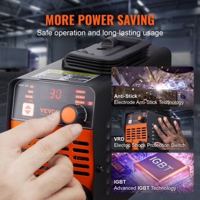 VEVOR  Ηλεκτροκόλληση ARC 220V 120A 2-σε-1 με TIG και Hot Start BHJ...