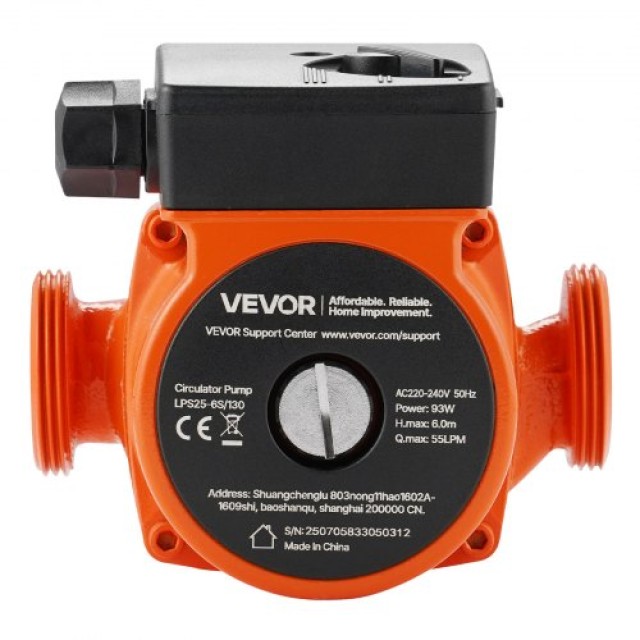 VEVOR Αντλία Κυκλοφορίας LPS25-6S/130 από Χυτοσίδηρο, 1/8 HP, 220-2... VEVOR Αντλία Κυκλοφορίας LPS25-6S/130 από Χυτοσίδηρο, 1/8 HP, 220-2...