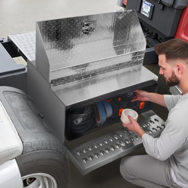 VEVOR Κουτί Εργαλείων Βήματος Ημιφορτηγού, 760 x 750 x 400 mm Ανθεκ...