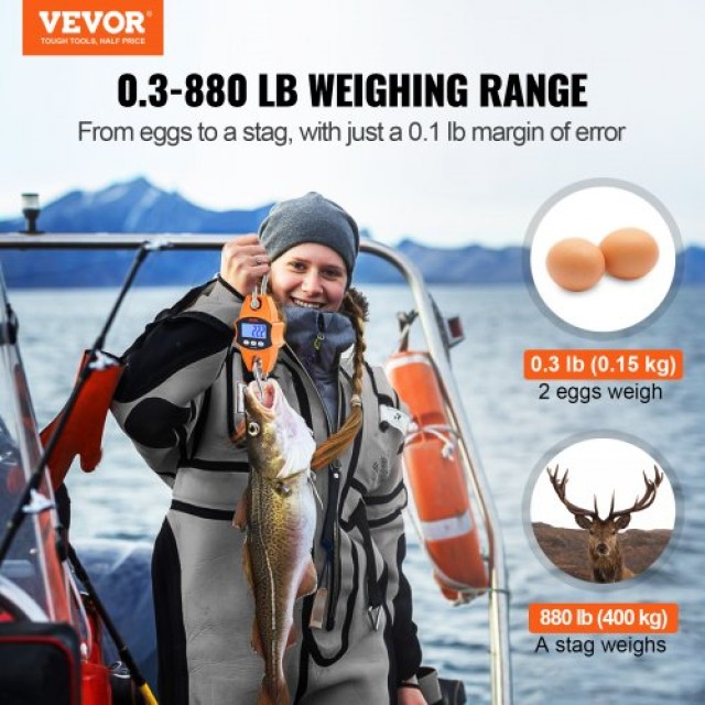 Ψηφιακή Ζυγαριά Γερανού VEVOR, 400 kg, Βιομηχανική Κρεμαστή Ζυγαριά με Οθόνη LCD (Πορτοκαλί)  QXDCSJK50GLQMFFUBV9