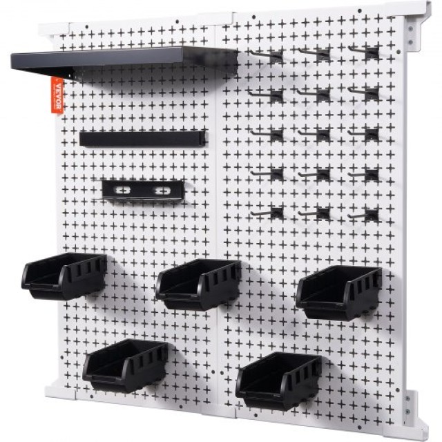 Οργανωτής Τοίχου VEVOR Pegboard 32 x 32, 330LBS Φορτίο, Μεταλλικός Οργανωτής Τοίχου για Γκαράζ με 25 Τεμάχια Αποθήκευσης Εργαλείων  GJ16X32INCH26MT97V0