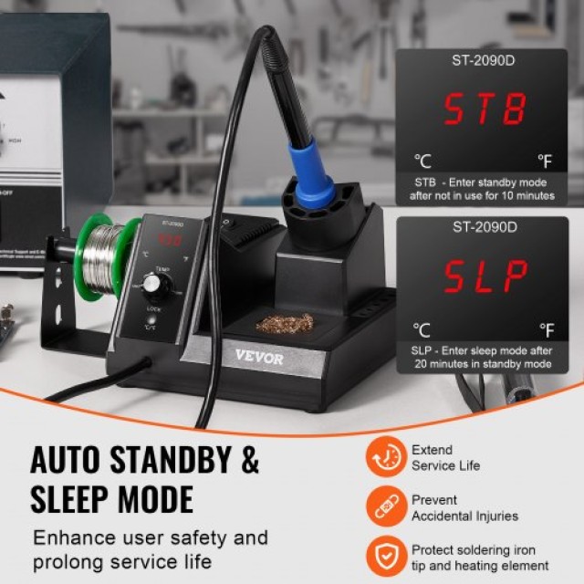VEVOR  Σταθμός Κολλητηριού 80W LCD & 5 Μύτες  LTZDYX80WWHJ2MY2IV2