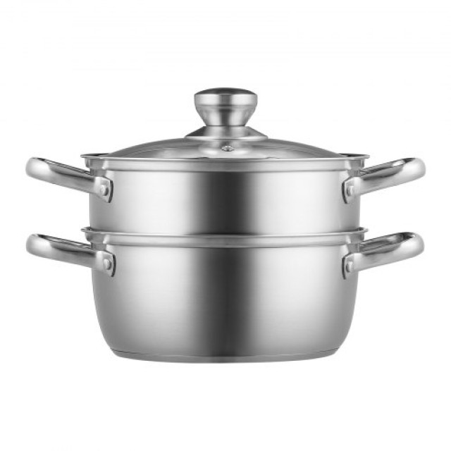 VEVOR  Ατμομάγειρας 24cm με Κατσαρόλα 5QT από Ανοξείδωτο Ατσάλι 304 για Όλες τις Εστίες DCZG24CM0000HEM7IV0