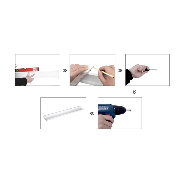SONGMICS Σετ 2 Επιτοίχιων Ραφιών  80 x 10 cm Λευκό LWS080W01