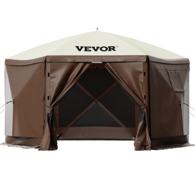 VEVOR Σκηνή Gazebo 10x10 ft, 6 Πλευρών Pop-up Σκηνή με Δίχτυα, Φορητή Τσάντα Μεταφοράς, Πασσαλάκια, Μεγάλη Σκιά για Κάμπινγκ και Κήπο  MZY610FT10FT67P5KV0