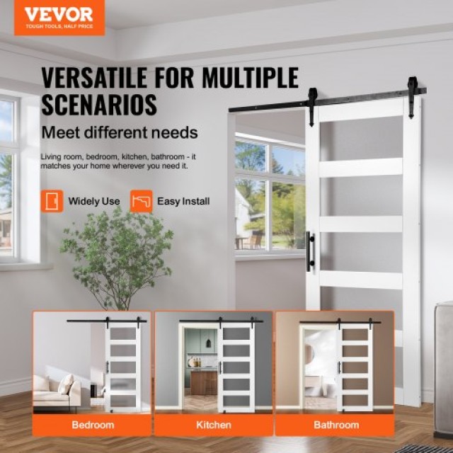 VEVOR Κιτ Συρόμενης Πόρτας Αχυρώνα 32 x 84 Ξύλο και Γυαλί  BLGCMTZSMMKB1JTBCV0