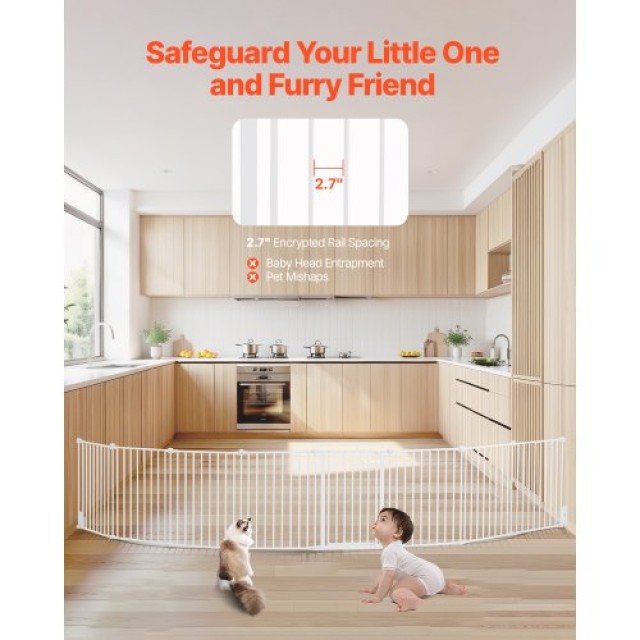 VEVOR Παιδική Πύλη 192 Ίντσες Πλάτος 28 Ίντσες Ύψος 8 Πάνελ Λευκή L... VEVOR Παιδική Πύλη 192 Ίντσες Πλάτος 28 Ίντσες Ύψος 8 Πάνελ Λευκή L...