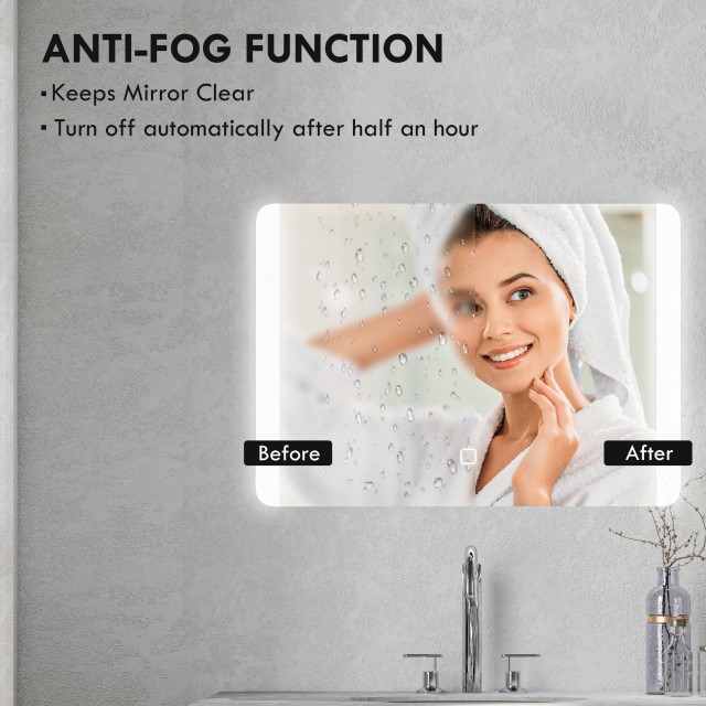 Καθρέπτης μπάνιου kleankin με φως LED στις 3 θερμοκρασίες, διακόπτη... Καθρέπτης μπάνιου kleankin με φως LED στις 3 θερμοκρασίες, διακόπτη...