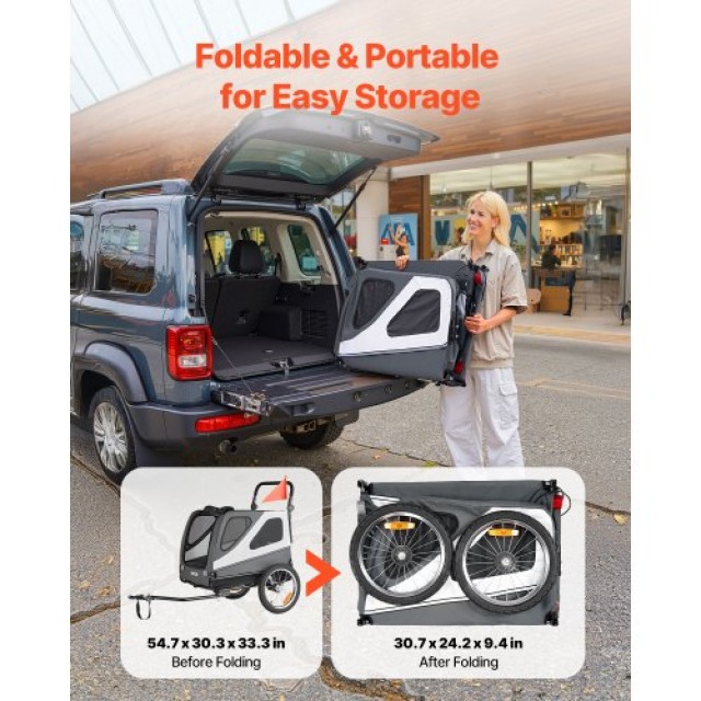 VEVOR Τρέιλερ Ποδηλάτου για Σκύλους, Υποστήριξη έως 45 κιλά, 2-σε-1... VEVOR Τρέιλερ Ποδηλάτου για Σκύλους, Υποστήριξη έως 45 κιλά, 2-σε-1...