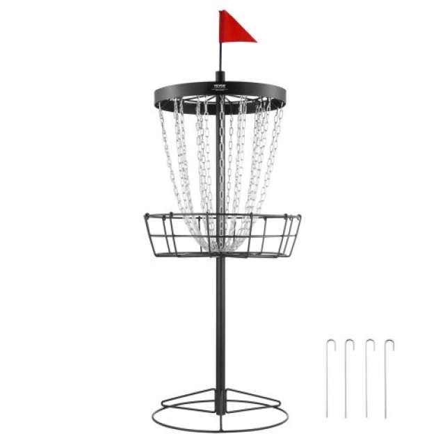 VEVOR Καλάθι Disc Golf, Φορητός Στόχος με 24 Αλυσίδες, Μαύρο  YDLSY...