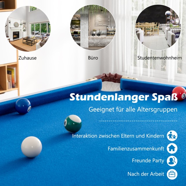 Costway  Πτυσσόμενο Mini Μπλε Τραπέζι Μπιλιάρδου με Πλήρες Σετ: 2 Σ...