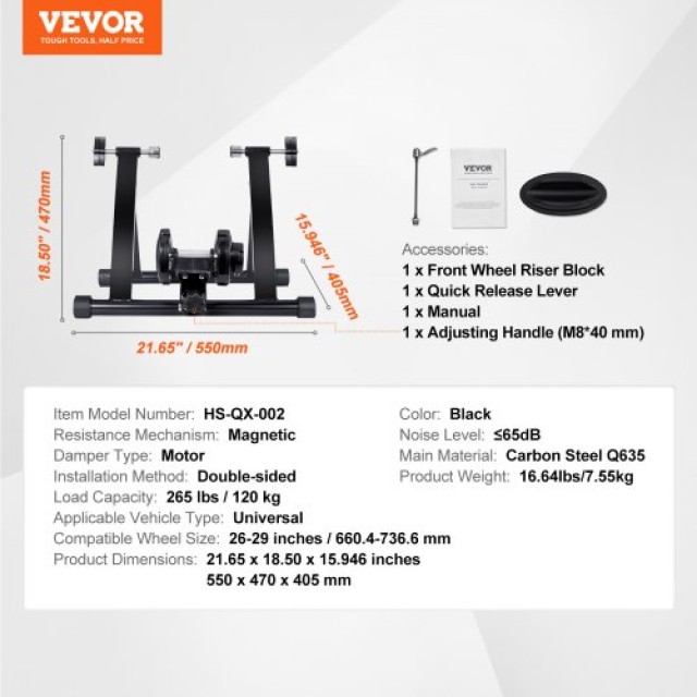 VEVOR Στάντ Ποδηλάτου για Εσωτερική Άσκηση  XLJCPTDJBD000AACFV0