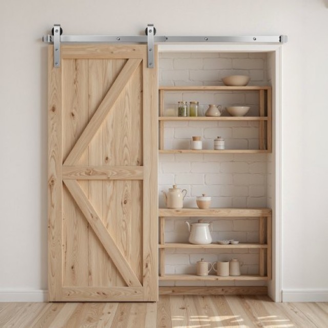 VEVOR Σετ Συρόμενης Πόρτας 5FT Ασημί HDSMDGDGDM2DHV9QG001V0