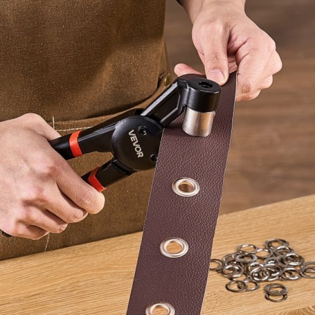 VEVOR Σετ Εργαλείων Οπών με 500 Μεταλλικά Θηλιά 12 mm Χρυσό και Αση...