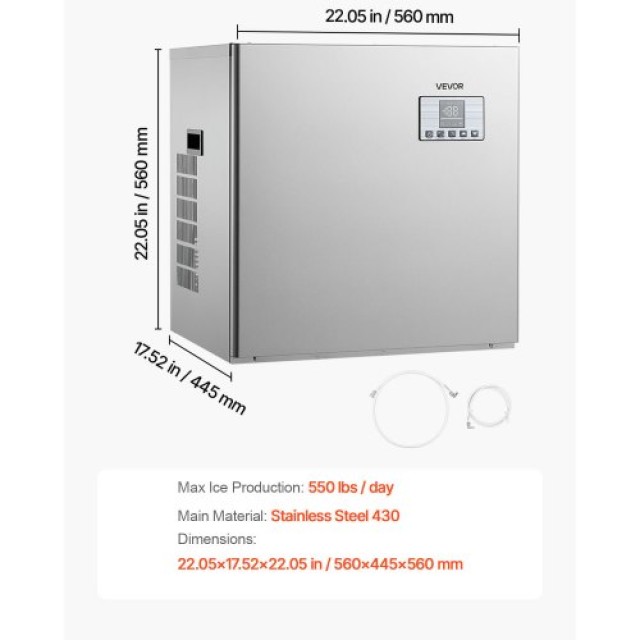 VEVOR Επαγγελματική Παγομηχανή 250 kg/Ημέρα από Ανοξείδωτο Ατσάλι μ... VEVOR Επαγγελματική Παγομηχανή 250 kg/Ημέρα από Ανοξείδωτο Ατσάλι μ...