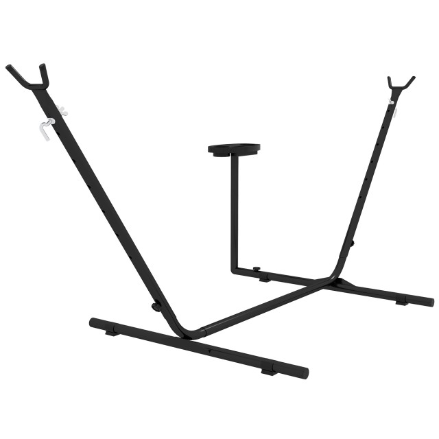 Outsunny Steel βάση αιώρας με ενσωματωμένο τραπέζι και μέγιστο φορτίο 150 kg, Μαύρο 84A-306V00BK