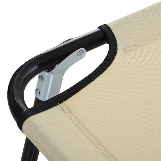 Outsunny Garden Lounger με ρυθμιζόμενη πλάτη σε 5 θέσεις, από ατσάλι και ύφασμα Oxford, 188x56x28 cm, Μπεζ 84B-442CW
