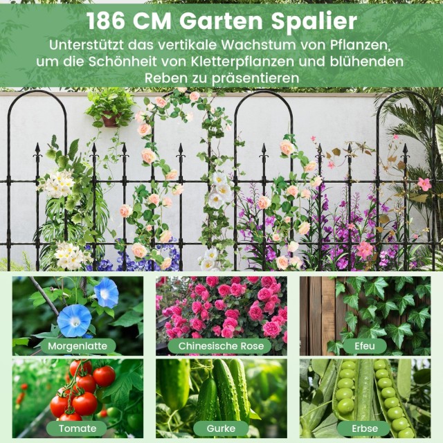 Costway Μεγάλη Κήπου Σχάρα Αναρρίχησης 146 x 186 cm με Μεταλλικούς ...