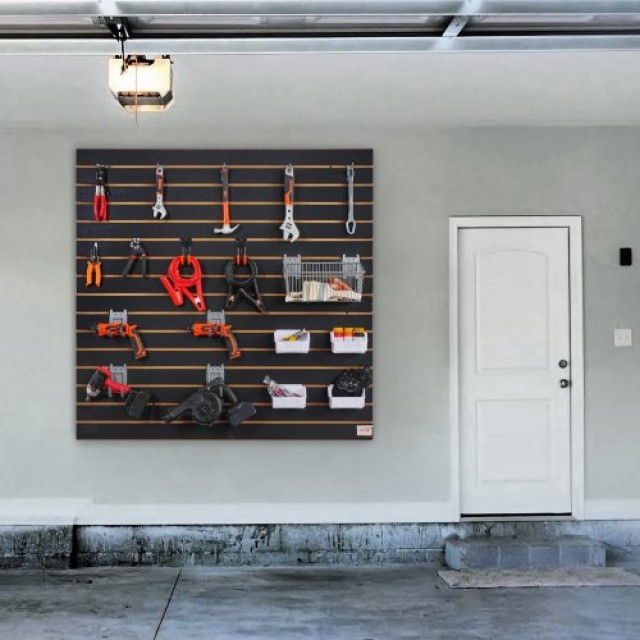 Πάνελ Slatwall VEVOR 4x2 ft Μαύρα (Σετ 2) για Οργάνωση Γκαράζ  BTQBXWBF16SQI3KB9V0