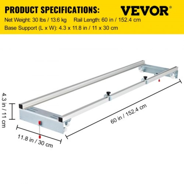 VEVOR Οδηγός Φρέζας 152.4cm για Ξυλουργική  XBJHGYCYSDS643WCHV0