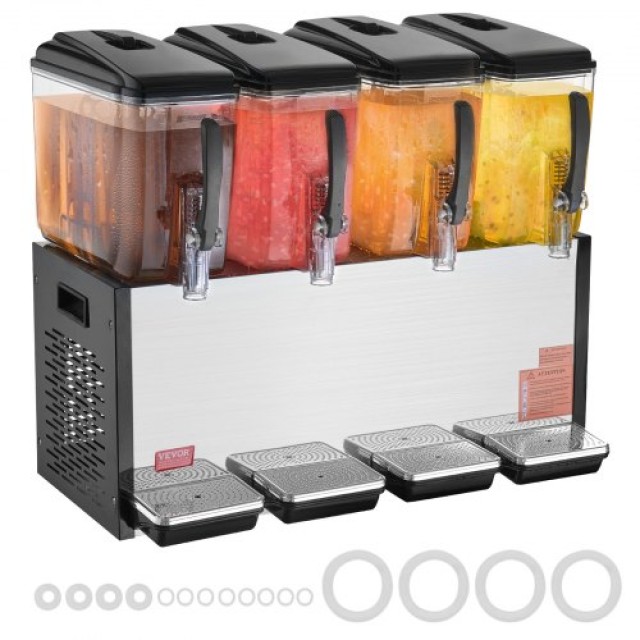 VEVOR  Εμπορικός Διανομέας Ποτών 12L x 4 Δεξαμενές Κρύου Χυμού SYYLJJBSJXS1YI25UV2