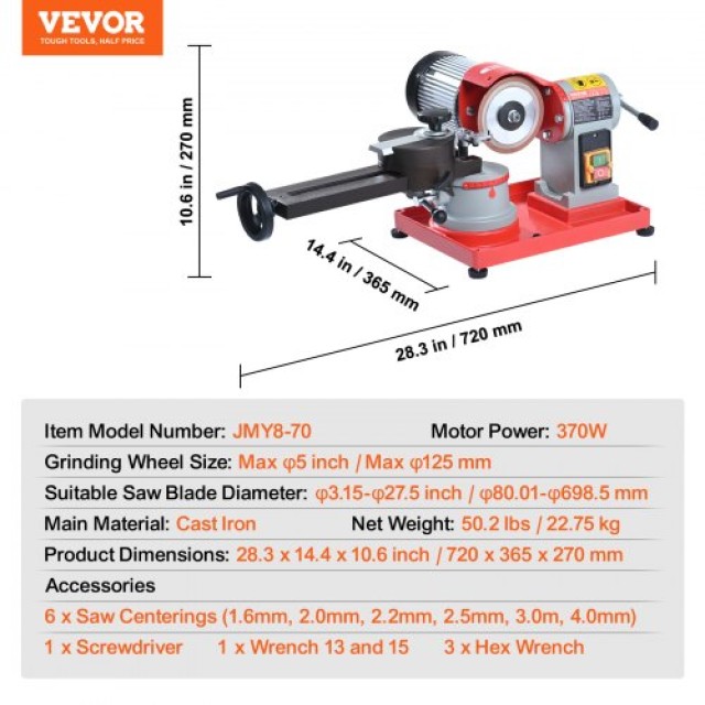 VEVOR Ακονιστής Δίσκων 370W 3600RPM & Τροχός 5  YJPMGJYJPMC5FMS0RV2