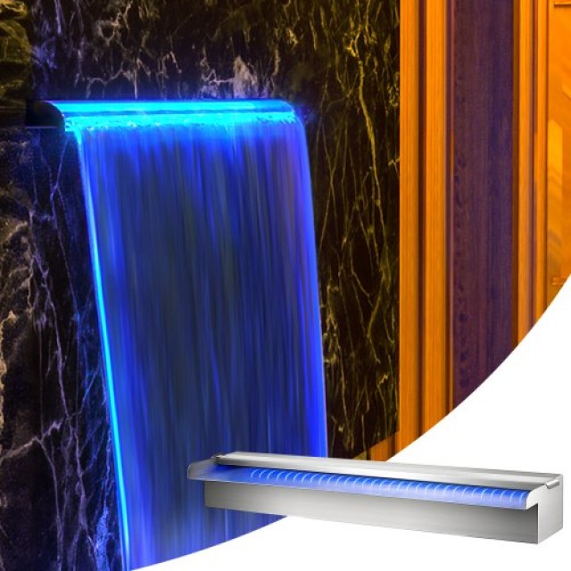 Καταρράκτης Πισίνας Vevor με LED Φωτισμό 23.6 x 4.5 x 3.1  PQSBJPJSWLED60001V2