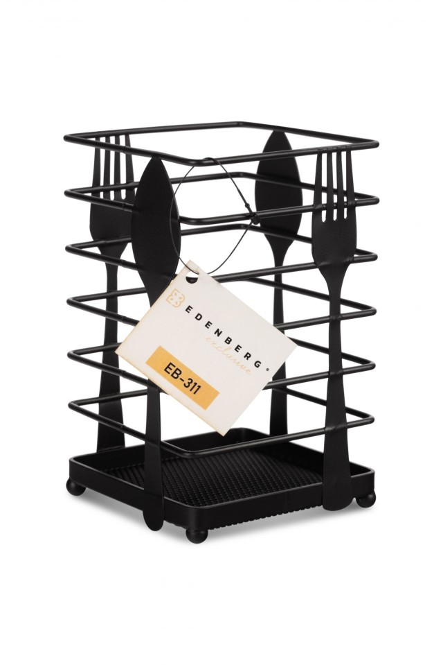 Edenberg Μαύρη Θήκη Μαχαιροπήρουνων από Ανοξείδωτο Ατσάλι EB-311 Edenberg Μαύρη Θήκη Μαχαιροπήρουνων από Ανοξείδωτο Ατσάλι EB-311