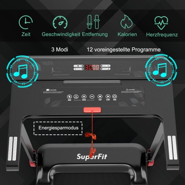 Costway  Πτυσσόμενος Διάδρομος Γυμναστικής με Bluetooth και LED Οθόνη SP37681DE-RE