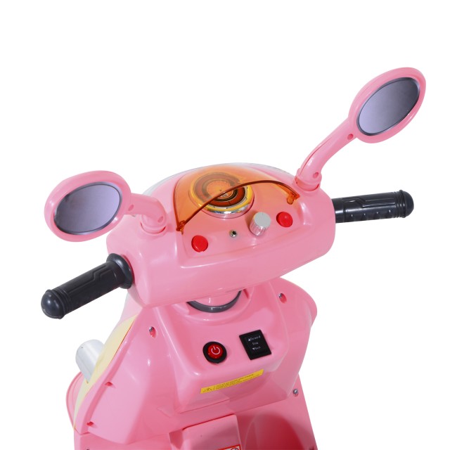 Homcom Scooter για Παιδιά Ηλεκτρικό τρίκυκλο για κορίτσια 6V με φώτα και μουσική, ροζ 370-013