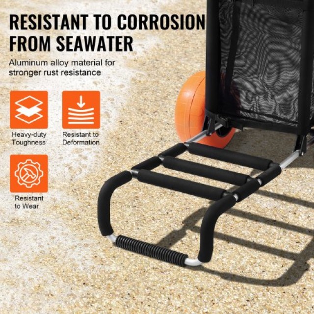 VEVOR Καρότσι Παραλίας με Μεγάλες Ρόδες, 29.9 x 15.4 Φορτίο, 12 Αφρ...